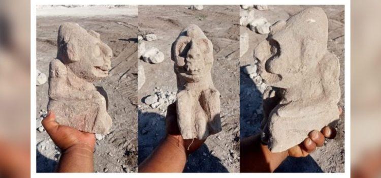 Hallan escultura de deidad de la muerte en obras del Tren Maya en Campeche