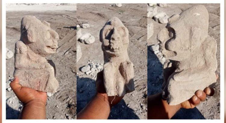 Hallan escultura de deidad de la muerte en obras del Tren Maya en Campeche
