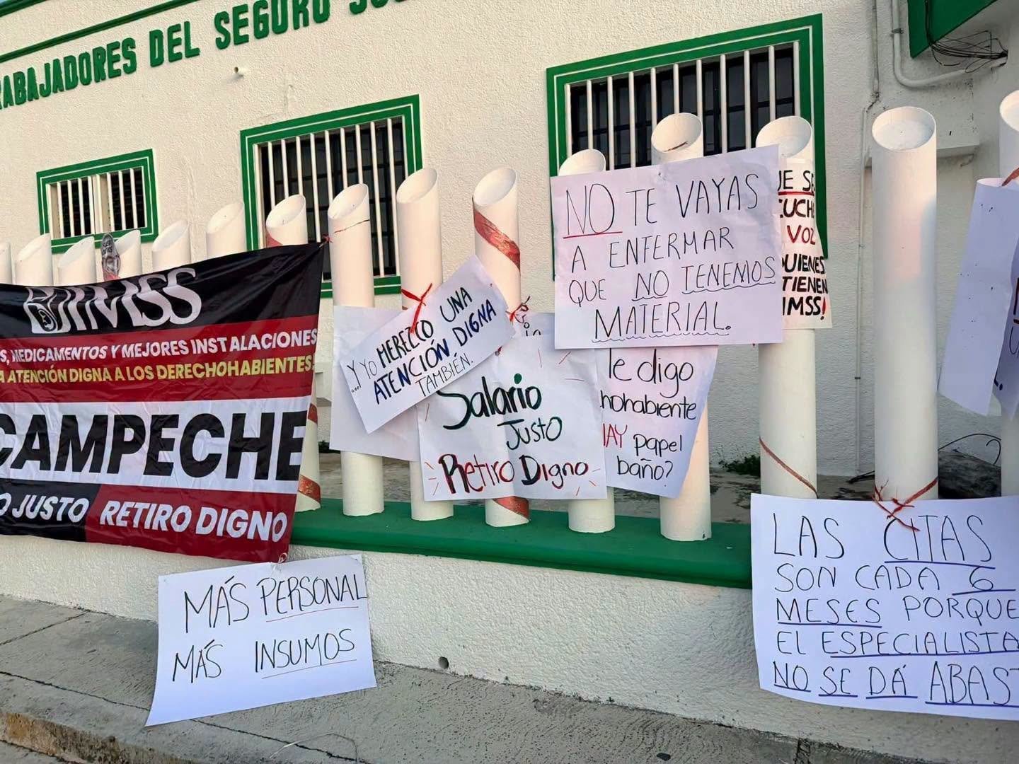 Retiran candado de caja de ahorro del IMSS en Campeche, pero personal no acude a trabajar